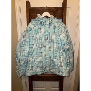 Columbia Sportswear 3X Interchange Bugaboo Ski Snowboard Jacket Blue Plaid